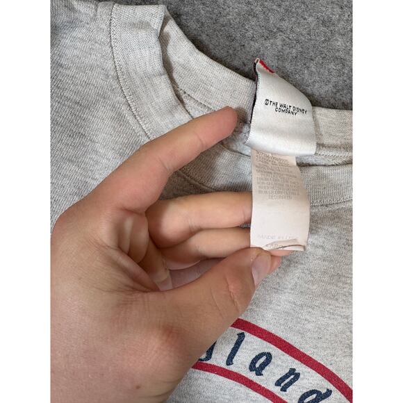 VINTAGE 90s Walt Disney Mickey Disneyland Sweatshirt Mens Large Gray Crew Neck - Picture 7 of 7